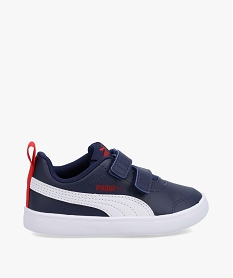 GEMO Baskets garçon bicolores à scratch – Puma Courtflex bleu chine