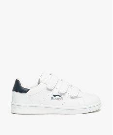 GEMO Baskets garçon unies fermeture trois scratchs - Slazenger blanc chine