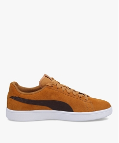 GEMO Baskets homme dessus cuir bicolore – Puma Smash marron vif