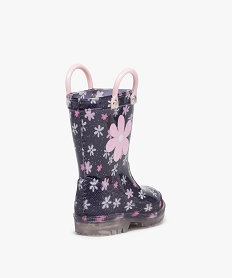 bottes de pluie bebe fille a anses et semelle lumineuse motif fleuri bleuC808001_4