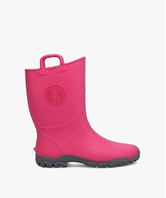 bottes de pluie fille unies avec anses sur le col – boatilus rose bottes de pluiesC808901_1