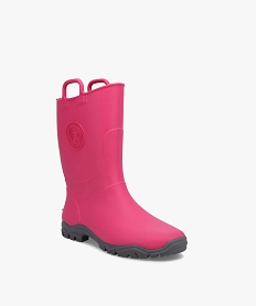 bottes de pluie fille unies avec anses sur le col - boatilus roseC808901_2