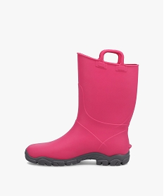 bottes de pluie fille unies avec anses sur le col – boatilus roseC808901_3