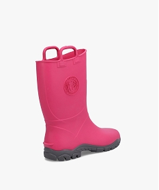 bottes de pluie fille unies avec anses sur le col – boatilus roseC808901_4