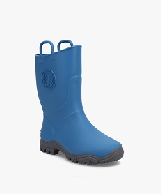 bottes de pluie garcon dessus uni avec anses - boatilus bleuC809001_2