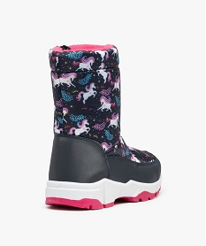 apres-skis fille dessus textile imprime licornes noir standardC810001_4