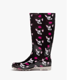 bottes de pluie femme fantaisie imprimees chiens noirC810601_3