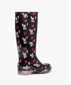 bottes de pluie femme fantaisie imprimees chiens noirC810601_4