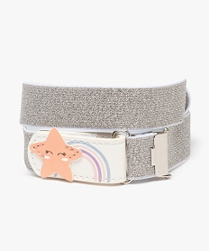 ceinture fille elastique pailletee avec boucle scratch etoile gris ceinturesC812401_1