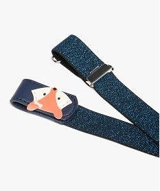 ceinture fille elastique pailletee avec motif renard bleu ceinturesC812501_2