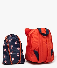 sac a dos maternelle imprime tigre avec pochette assortie orange accessoiresC813001_2