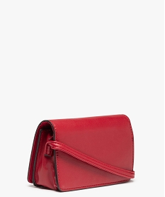 pochette femme avec rabat et chaine metallique rouge porte-monnaie et portefeuillesC813601_2