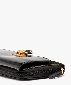 portefeuille femme multimatieres avec cadenas fantaisie noir porte-monnaie et portefeuillesC814701_2