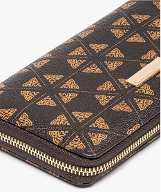portefeuille femme zippe a motifs brun porte-monnaie et portefeuillesC814801_2