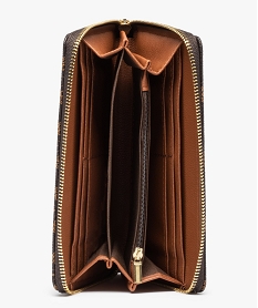 portefeuille femme zippe a motifs brun porte-monnaie et portefeuillesC814801_3