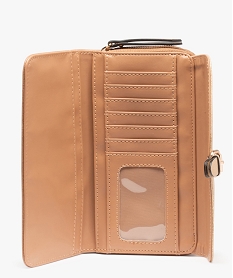 portefeuille femme avec rabat paillete et zip beige porte-monnaie et portefeuillesC815401_3