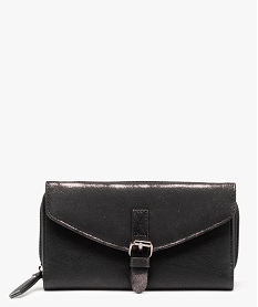 portefeuille femme avec rabat paillete et zip noir porte-monnaie et portefeuillesC815501_1