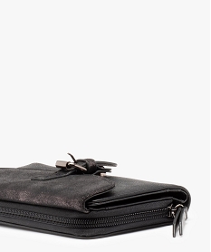 portefeuille femme avec rabat paillete et zip noir porte-monnaie et portefeuillesC815501_2