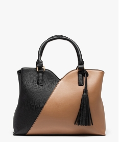 sac femme bicolore de forme rectangle noir sacs a mainC816801_1