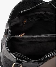 sac femme bicolore de forme rectangle noir sacs a mainC816801_3