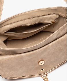 sac femme forme besace en matiere grainee avec touches pailletees beige standard sacs bandouliereC818401_3