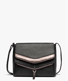 sac femme forme besace en matiere grainee avec touches pailletees noir standardC818501_1