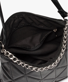 sac femme avec devant matelasse et chaine metallique noir sacs bandouliereC818801_3
