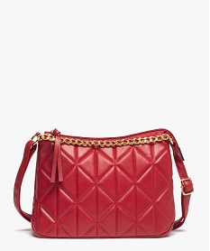 sac femme avec devant matelasse et chaine metallique rouge sacs bandouliereC818901_1