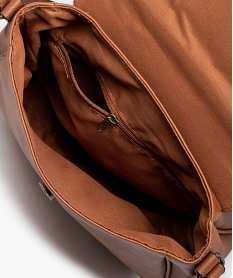 sac femme avec rabat en toile aspect tapisserie brun sacs bandouliereC821301_3