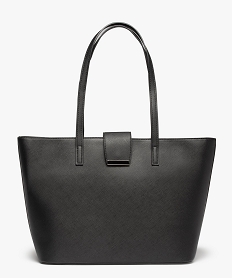 sac cabas rigide en matiere texturee femme noir cabas - grand volumeC821901_1