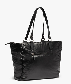 sac cabas femme en matiere deperlante matelassee noir cabas - grand volumeC822501_2