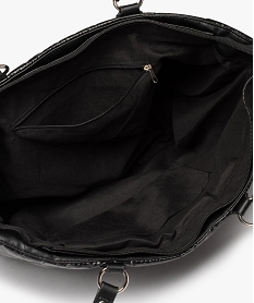 sac cabas femme en matiere deperlante matelassee noir sacs a mainC822501_3