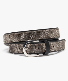 GEMO Ceinture femme brillante à strass gris standard