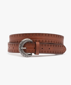 ceinture femme a motifs embosses a boucle originale brunC824801_1