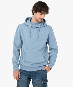 sweat homme molletonne a capuche bleu sweatsC825301_1