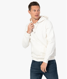 sweat homme molletonne a capuche beige sweatsC825401_2