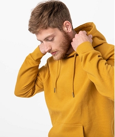 sweat homme molletonne a capuche jaune sweatsC825701_2