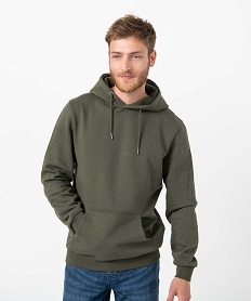 sweat homme molletonne a capuche vert sweatsC825801_1