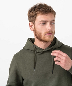 sweat homme molletonne a capuche vert sweatsC825801_2