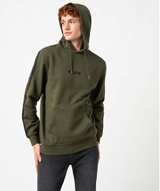 GEMO Sweat homme à capuche avec inscriptions Vert