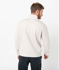 sweat homme a col camionneur zippe beige sweatsC826701_3