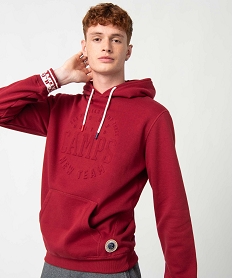 sweat homme a capuche avec logo embosse - camps united rouge sweatsC826901_2