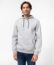 sweat homme a capuche avec interieur molletonne gris sweatsC827101_1