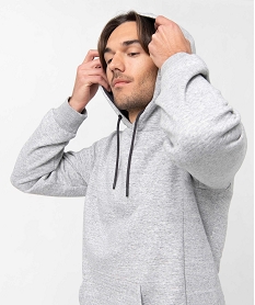 sweat homme a capuche avec interieur molletonne gris sweatsC827101_2