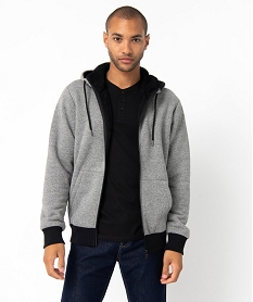 sweat homme a capuche avec doublure sherpa gris sweatsC827601_1