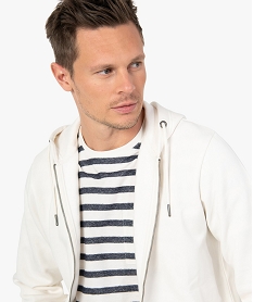 sweat zippe a capuche homme beige sweatsC827801_2