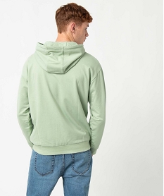 sweat homme zippe a capuche interieur bouclettes vert sweatsC827901_3