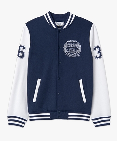 sweat bomber homme ferme par boutons pressions - harvard bleu sweatsC828001_4
