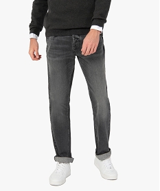 GEMO Jean coupe Regular coloris délavé homme Gris