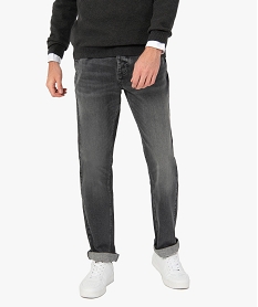 GEMO Jean homme coupe regular coloris délavé Gris